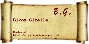Biros Gizella névjegykártya