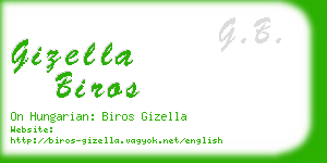 gizella biros business card